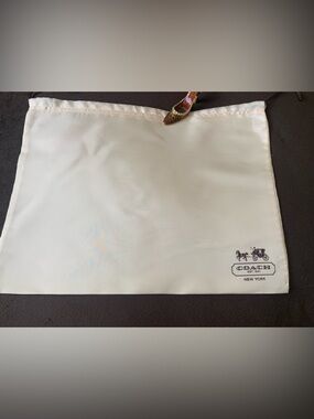 COACH cream, color, silky, feel drawstring medium size dust bag VVGUC